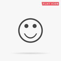 Smile. Simple flat black symbol with shadow on white background. Vector illustration pictogram