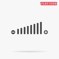 Volume adjustment. Simple flat black symbol with shadow on white background. Vector illustration pictogram