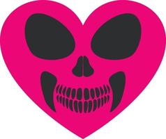 cráneo de san valentín con corazón, camisetas de diseño vintage grunge vector