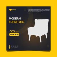 Furniture sale social media post template vector