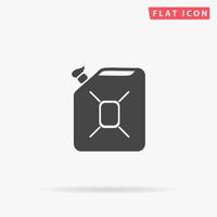 Jerrycan oil. Simple flat black symbol with shadow on white background. Vector illustration pictogram