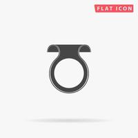 Empty Label Design. Simple flat black symbol with shadow on white background. Vector illustration pictogram
