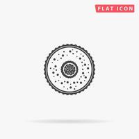 Simple cupcake. Simple flat black symbol with shadow on white background. Vector illustration pictogram