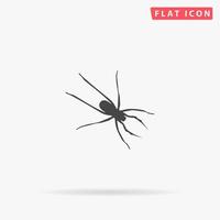 Spider. Simple flat black symbol with shadow on white background. Vector illustration pictogram