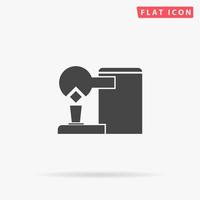 Coffee maker. Simple flat black symbol with shadow on white background. Vector illustration pictogram