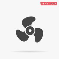 Propeller. Simple flat black symbol with shadow on white background. Vector illustration pictogram