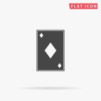 Diamonds card. Simple flat black symbol with shadow on white background. Vector illustration pictogram