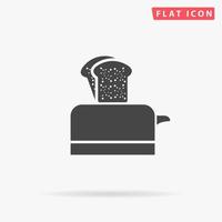 Toaster. Simple flat black symbol with shadow on white background. Vector illustration pictogram