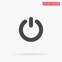 Power. Simple flat black symbol with shadow on white background. Vector illustration pictogram