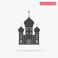 Church. Simple flat black symbol with shadow on white background. Vector illustration pictogram