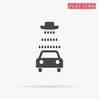 Car wash. Simple flat black symbol with shadow on white background. Vector illustration pictogram