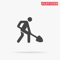 Building site. Simple flat black symbol with shadow on white background. Vector illustration pictogram