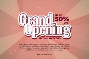 Grand opening text effect vector