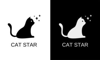 diseño simple de plantilla de logotipo de estrella de gato vector