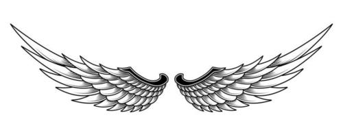 vector angel wings tribal tattoo