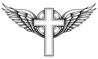 vector cross with wings
