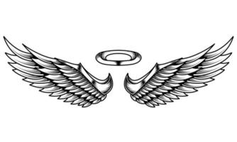 vector angel wings tribal tattoo