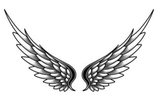 vector angel wings tribal tattoo