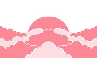 Vector valentines day pink cloud background
