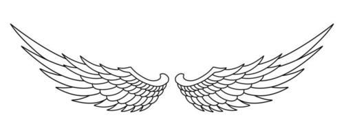 Free vector angel wings line art style