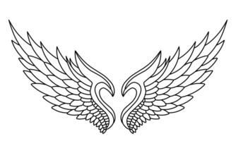 Free vector angel wings line art style