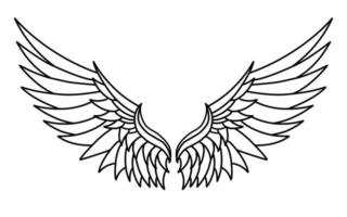 Free vector angel wings line art style