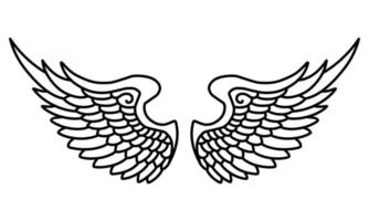 Free vector angel wings line art style