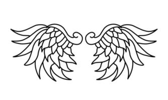 Free vector angel wings line art style