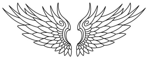 Free vector angel wings line art style