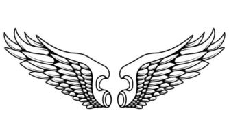 Free vector angel wings line art style