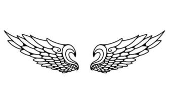 Free vector angel wings line art style