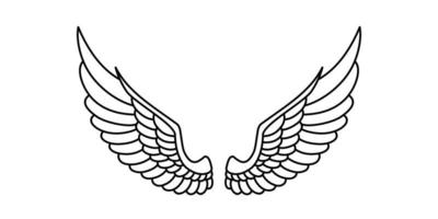 estilo de arte de línea de alas de ángel de vector libre