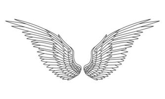 Free vector angel wings line art style