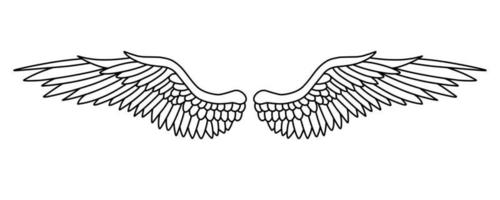 Free vector angel wings line art style