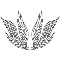 estilo de arte de línea de alas de ángel de vector libre