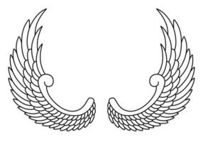 Free vector angel wings line art style