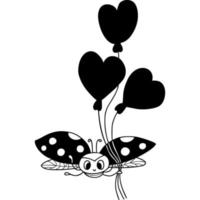 Funny  ladybird with balloons vector