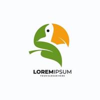 Bird and leaf simple logo vector illustration.