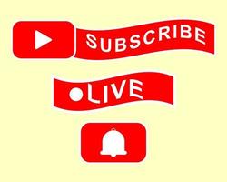 Youtube logo element vector design. Notification, live and subscribe