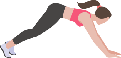 woman exercises flat color png