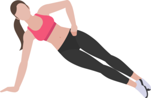 woman exercises flat color png
