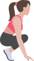 femme exerce une couleur plate png