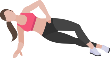 woman exercises flat color png