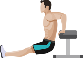 weight exercises people flat color png