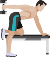 weight exercises people flat color png