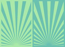 Set of Lime Green Retro Inspired Vertical Posters, Different Sunburst Promo DIY Modern Art Background Templates. vector