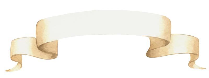 Watercolor beige ribbon. decorative brown swirl. Hand-drawn strip, banner for text. An element for design. isolated.