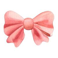 Watercolor red bow. Hand-drawn gift bow. Beautiful excellent design for any purpose. Isolated on a white background vector