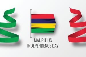 Mauritius independence day celebration illustration template design vector