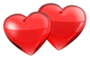 dois corações vermelhos png
